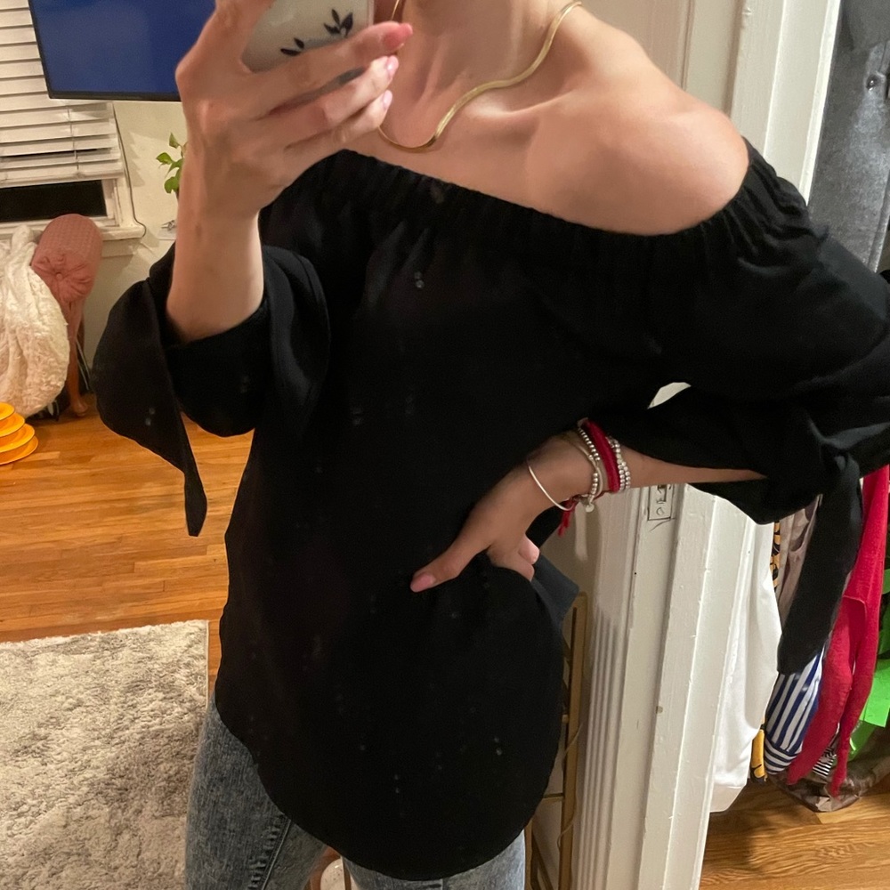 Off shoulder elegant black blouse
